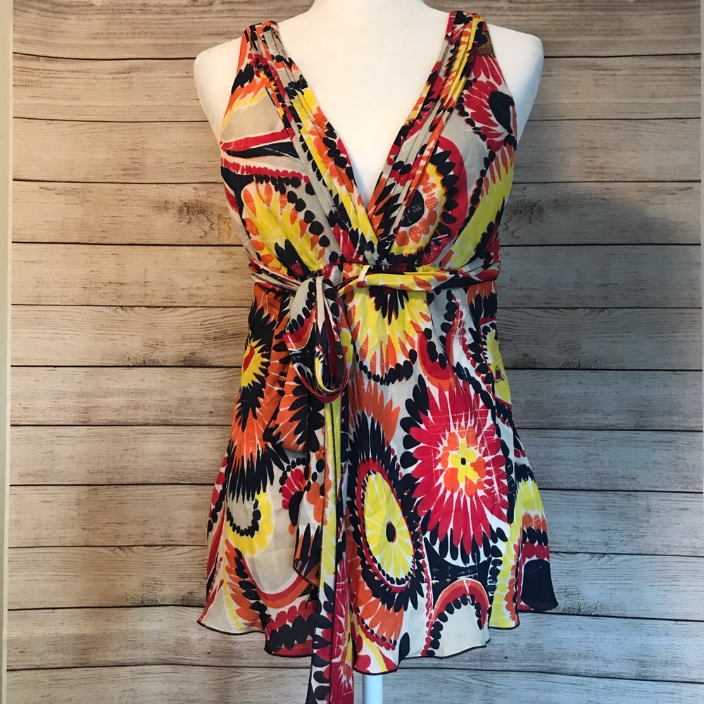 Trina Turk V-Neck Halter Top Size 8
